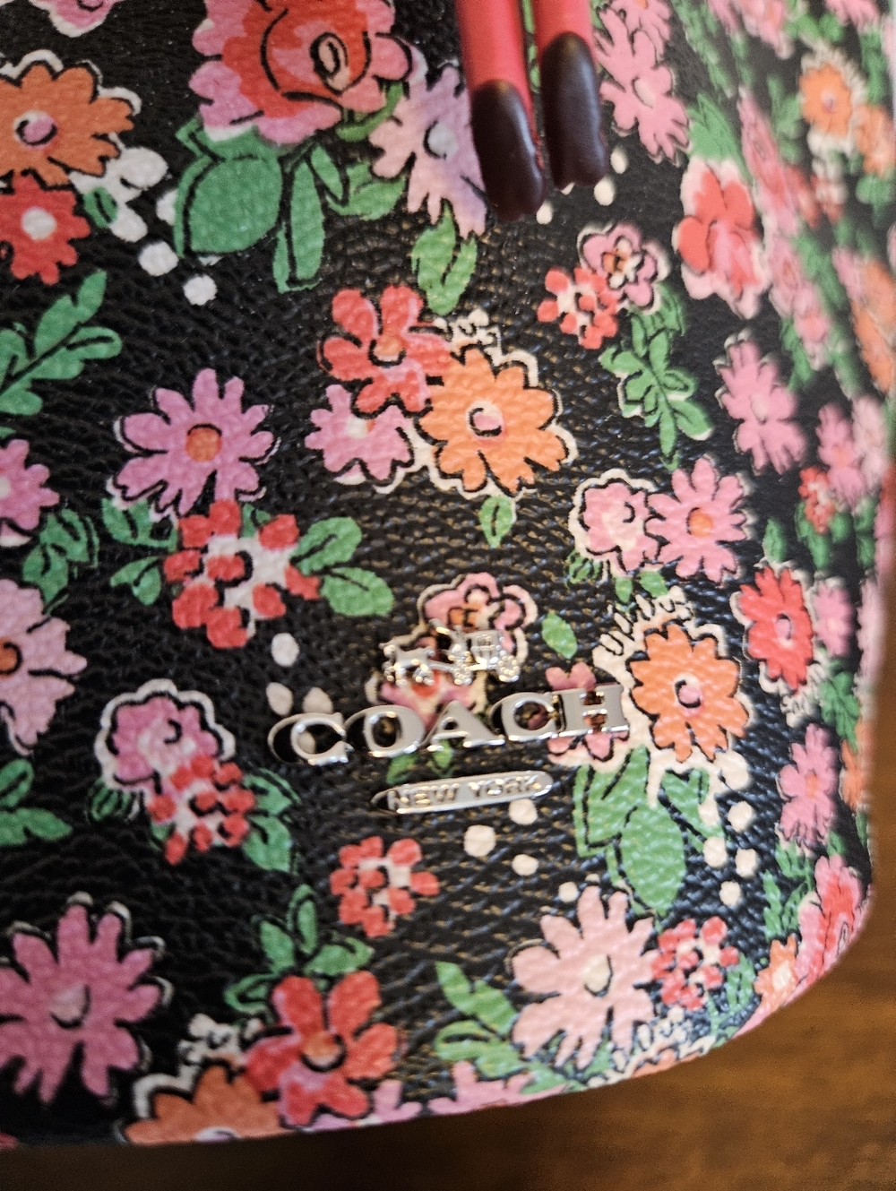 Coach Petal Wristlet /Bucket Bag Posey Cluster Floral Print F57604 - Picture 2 of 12